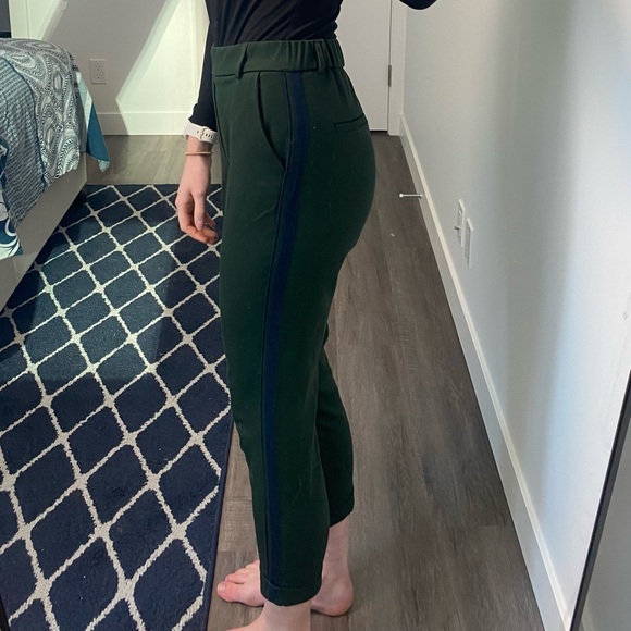 Zara Green Dress Pants - Small - Blue Stripe on side - Picture 2 of 3